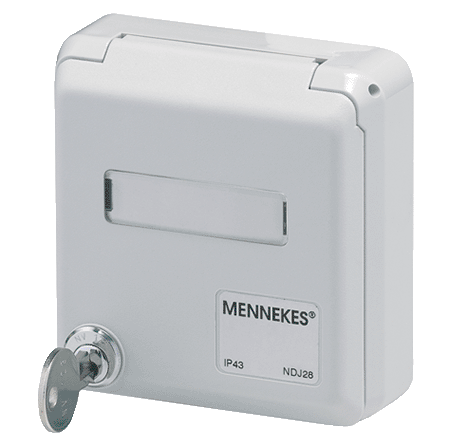 MENNEKES Cepex 外壳 4324 4324（阿尔卑斯白 · 面板式插座 · 用于安装 RJ45 数据端口插座 · 带标记栏 · 配两把钥匙 · 带锁的产品：订货号 + G）产品图