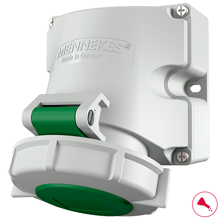 MENNEKES 带 TwinCONTACT 双接线端子的明装插座 9124 9124（16A 50-500V 4极 IP67）产品图